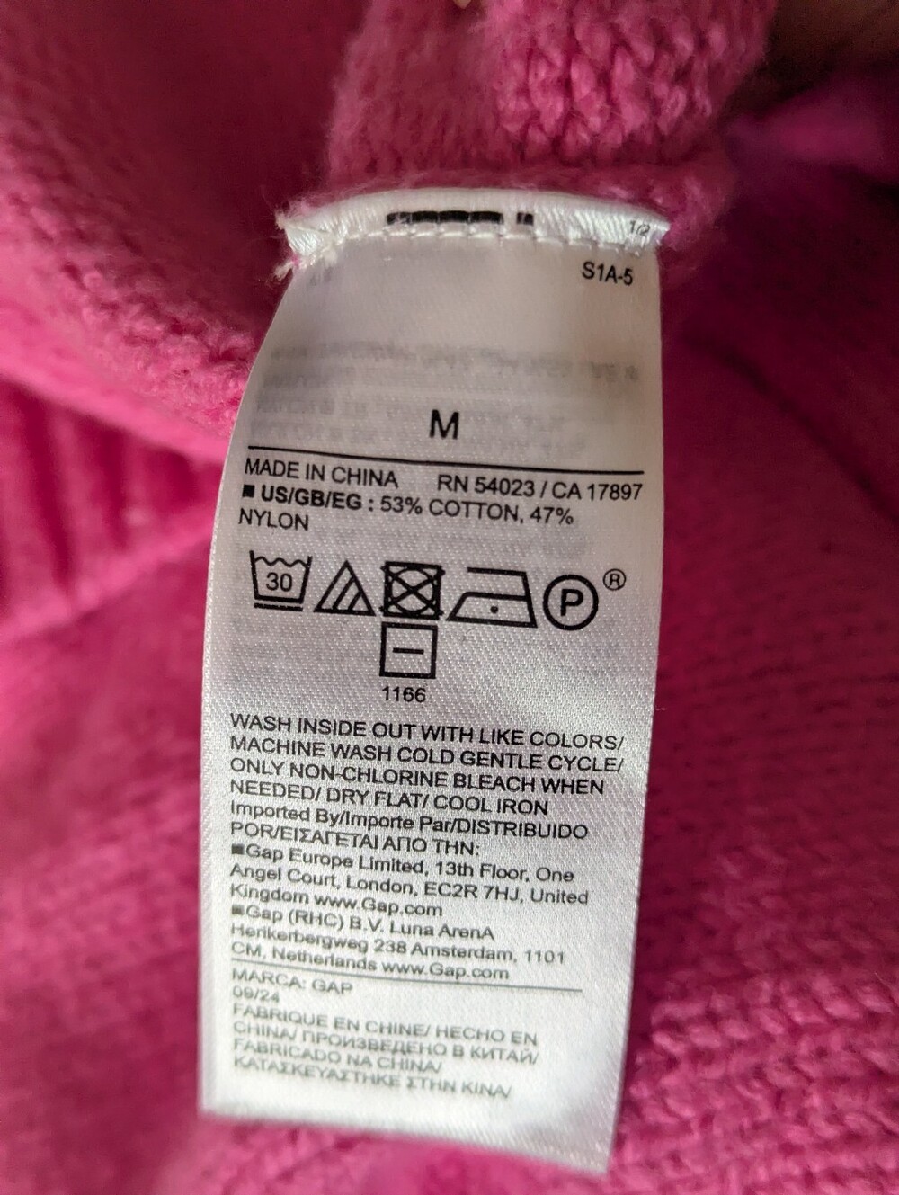 GAP Women's V-Neck Boxy Sweater - Bright Pink - Picture 6 of 6